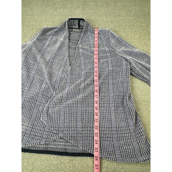 Soft Surroundings Shacket Cardigan Topper Blazer Houndstooth Purple XL - Picture 9 of 10